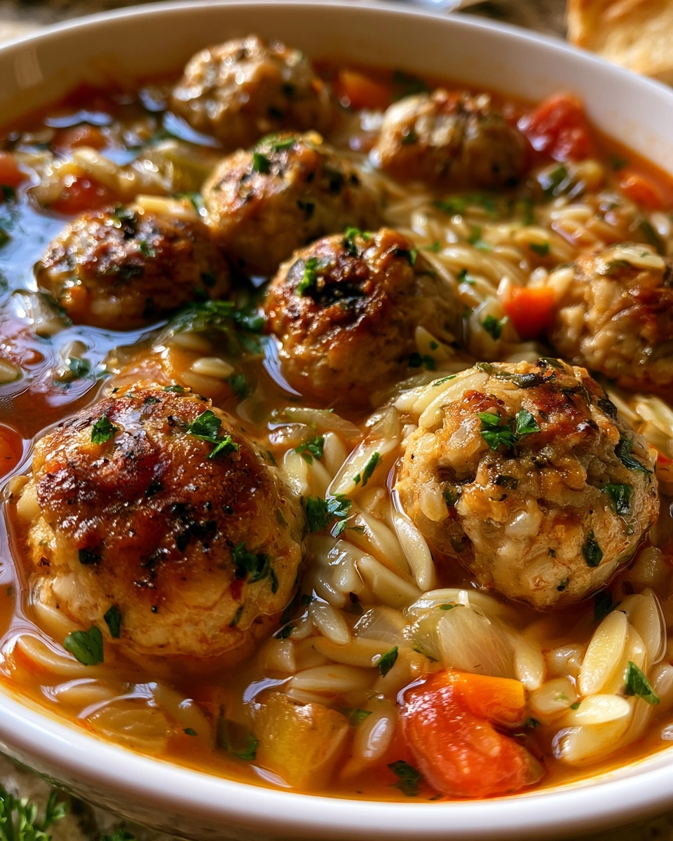 Turkey Meatball Orzo Soup