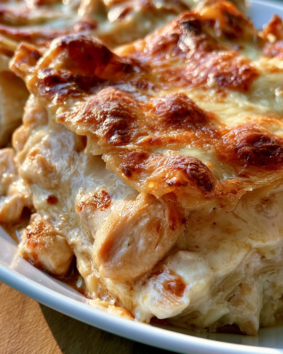 White Chicken Lasagna Casserole