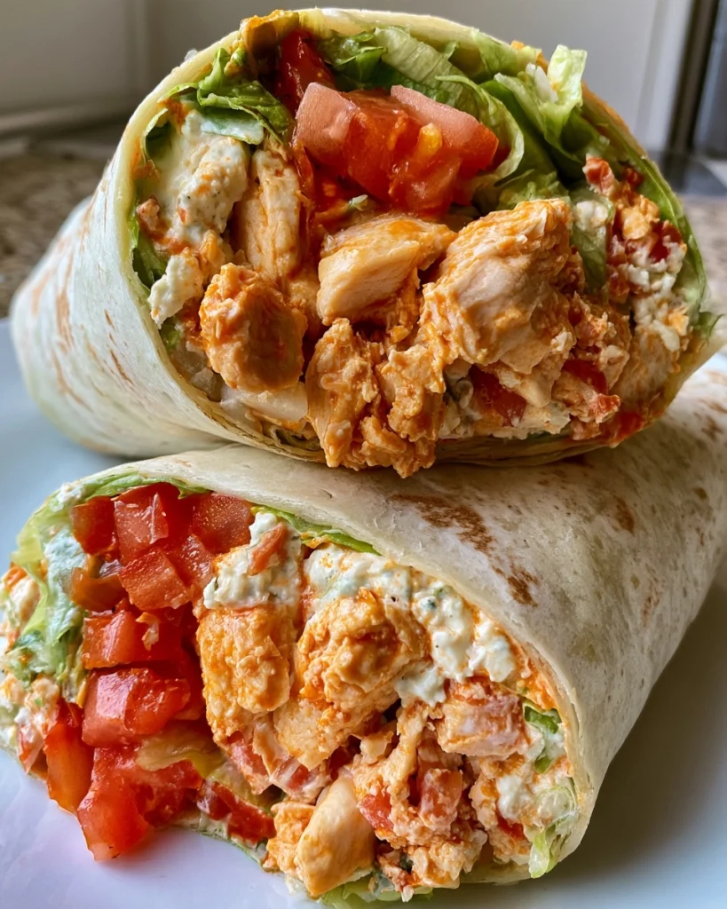 Buffalo Chicken Cottage Cheese Wraps