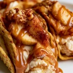 Caramel Apple Cheesecake Tacos