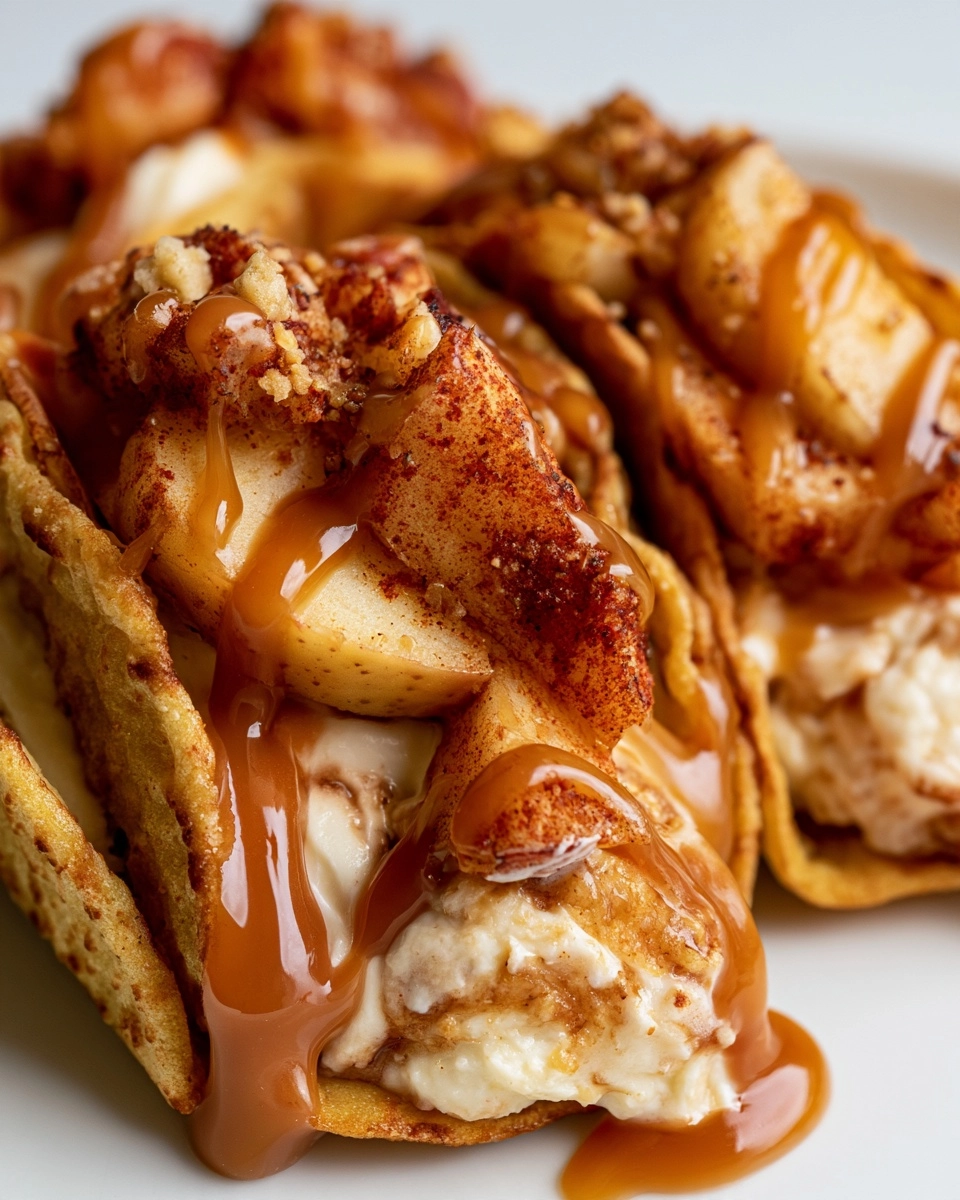 Caramel Apple Cheesecake Tacos