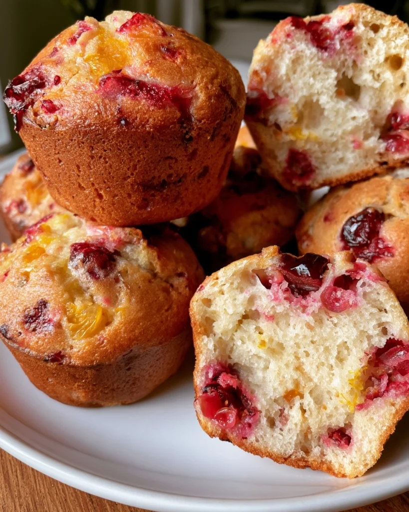 Cranberry Orange Sourdough Muffins