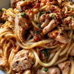 Crispy Chili Oil Noodles with Chicken