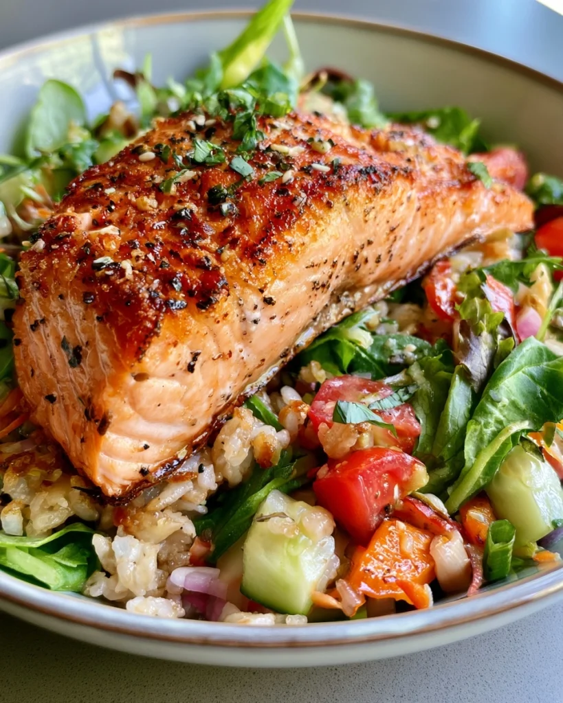 Crispy Rice Salmon Salad Bowls