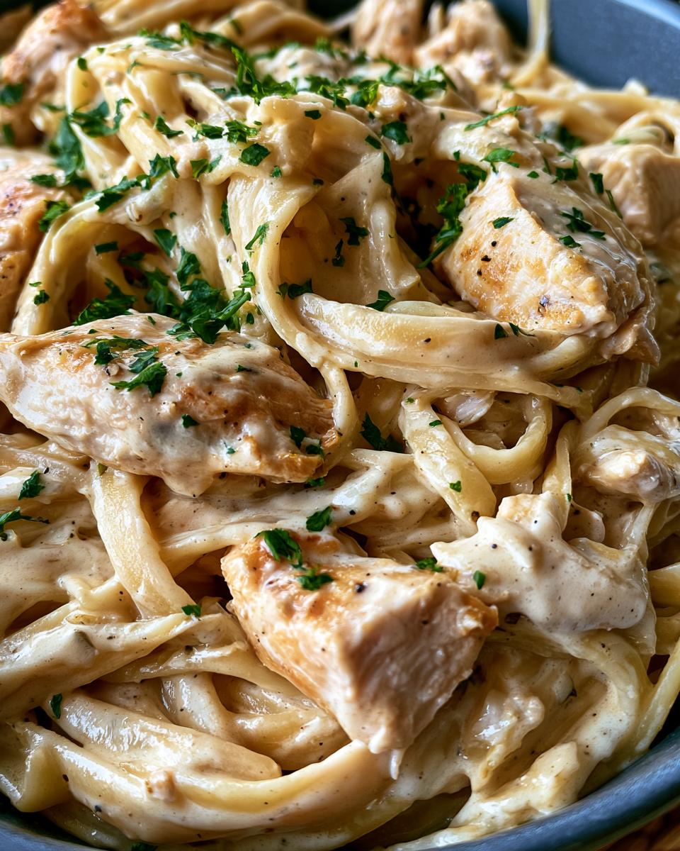 Dump and Bake Chicken Alfredo