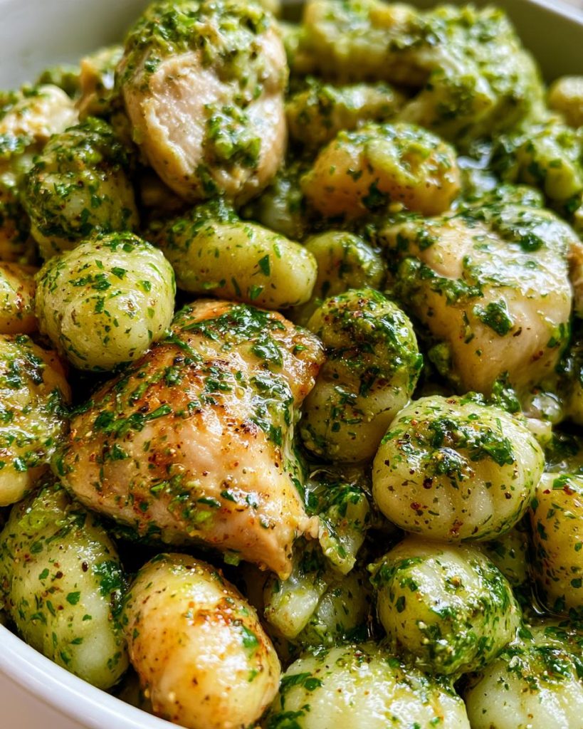 Five Ingredient Chicken Pesto Gnocchi