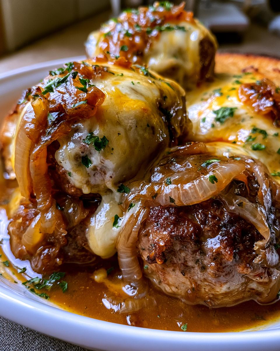 French Onion Soup Meatballs