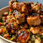 Garlic Parmesan Chicken Skewer Bowls