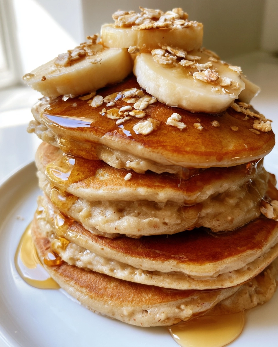 Healthy Oatmeal Banana Pancakes