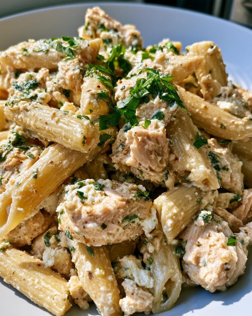 High Protein Cottage Cheese Chicken Pasta