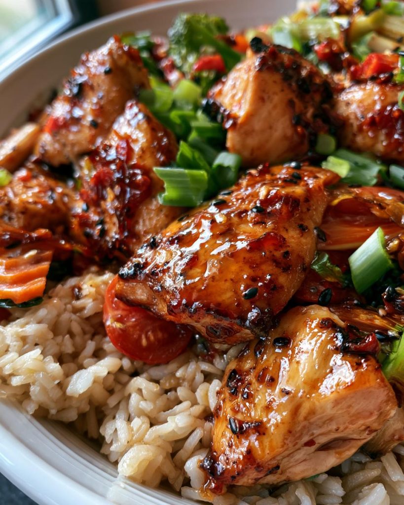 Hot Honey Chicken Rice Bowls