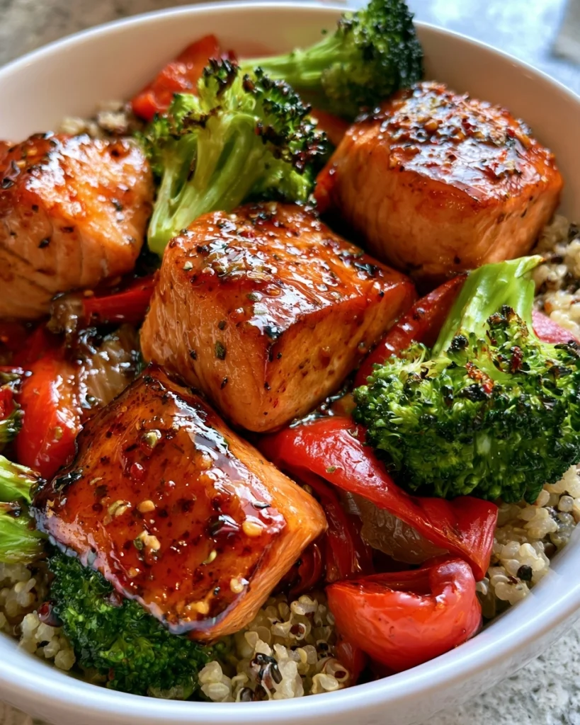 Hot Honey Salmon Power Bowls