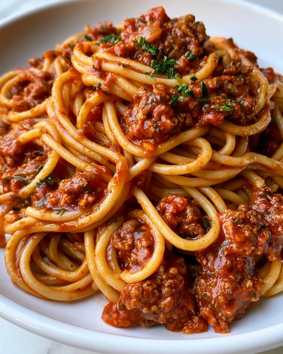 One Pot Spaghetti with Meat Sauce
