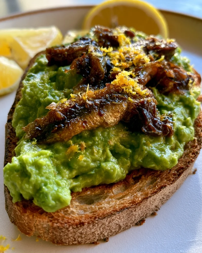 Sardine Avocado Toast with Lemon