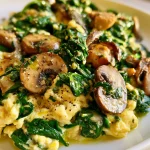 Spinach Mushroom Egg Scramble