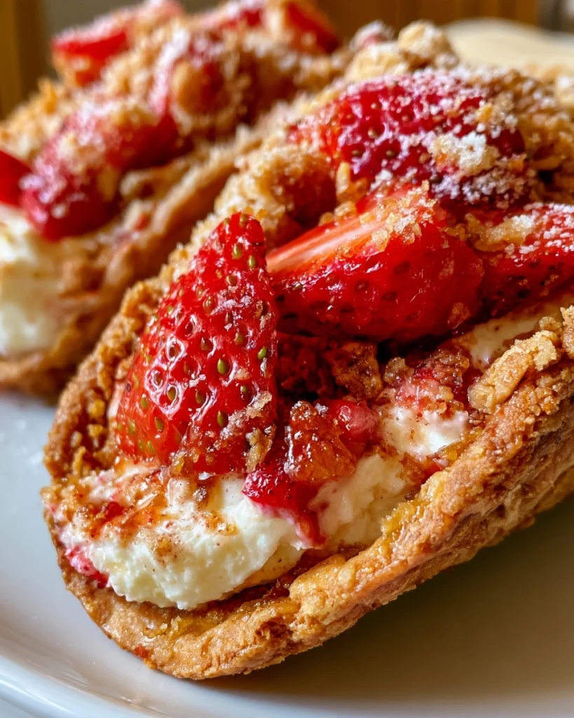 Strawberry Crunch Cheesecake Tacos