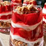 Strawberry Pretzel Jello Salad Cups